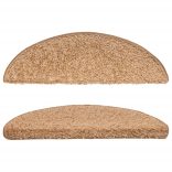 15 db bézs színű, félkör alakú lépcsőszőnyeg 56 x 17 x 3 cm