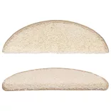 15 db krémszínű, félkör alakú lépcsőszőnyeg 56 x 17 x 3 cm