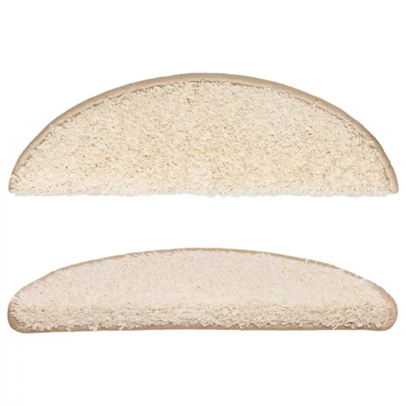 15 db krémszínű, félkör alakú lépcsőszőnyeg 56 x 17 x 3 cm