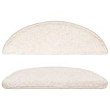 15 db fehér, félkör alakú lépcsőszőnyeg 56 x 17 x 3 cm