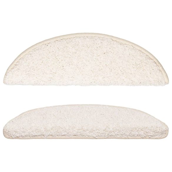 15 db fehér, félkör alakú lépcsőszőnyeg 56 x 17 x 3 cm