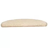 15 db krémszínű, félkör alakú lépcsőszőnyegek, nagy méretben, 65 x 21 x 4 cm