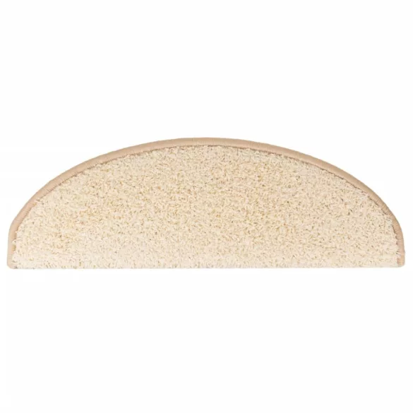 15 db krémszínű, félkör alakú lépcsőszőnyegek, nagy méretben, 65 x 21 x 4 cm