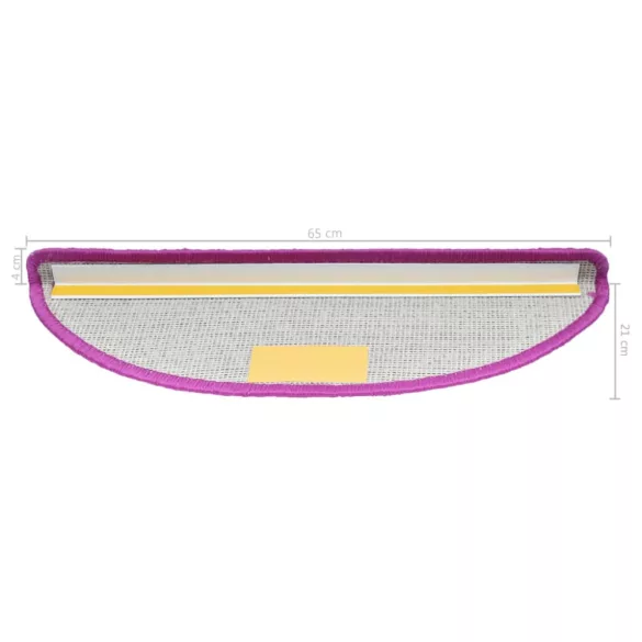 15 db lila, félkör alakú, nagy lépcsőszőnyeg 65 x 21 x 4 cm