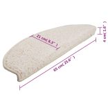 15 db fehér, félkör alakú lépcsőszőnyeg 65 x 21 x 4 cm, nagy