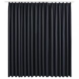 fekete sötétítőfüggöny kampókkal 290 x 245 cm
