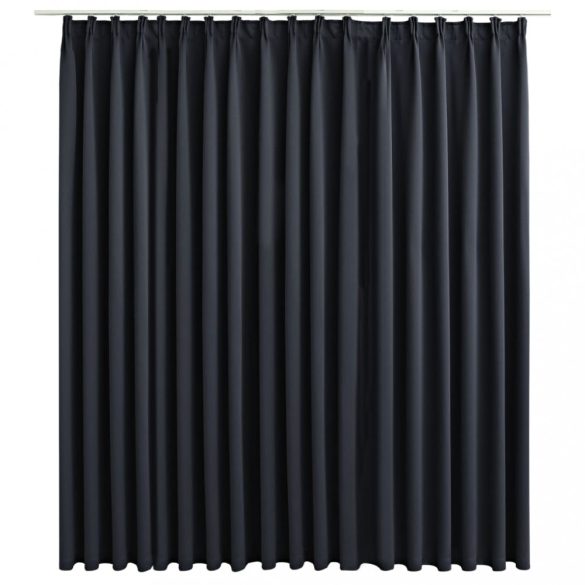 fekete sötétítőfüggöny kampókkal 290 x 245 cm