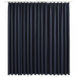 antracitszürke sötétítőfüggöny kampókkal 290 x 245 cm