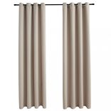 2 db bézs sötétítőfüggöny fémgyűrűkkel 140 x 175 cm