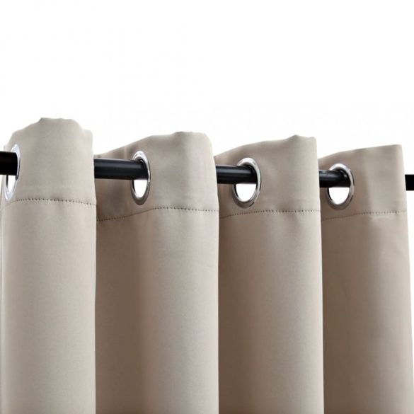 bézs sötétítőfüggöny fémkarikákkal 290 x 245 cm