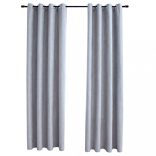 2 db szürke sötétítőfüggöny fémgyűrűkkel 140 x 225 cm