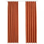 2 db rozsdavörös sötétítőfüggöny kampókkal 140 x 245 cm