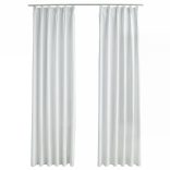 2 db törtfehér sötétítőfüggöny kampókkal 140 x 225 cm