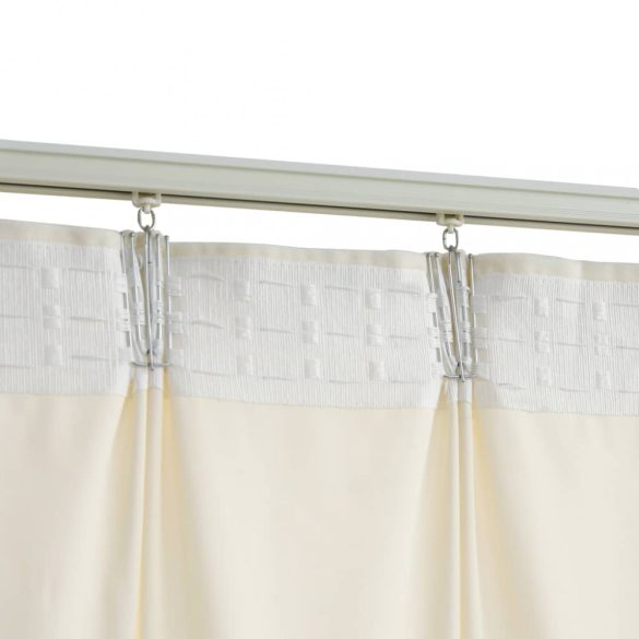 2 db krémszínű bársony sötétítőfüggöny kampókkal 140 x 245 cm