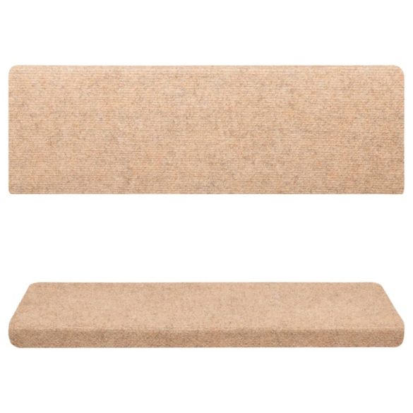 15 db öntapadós lépcsőszőnyeg, világosbarna, téglalap alakú széllel, 65 x 21 x 4 cm