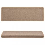 15 db világosbarna, téglalap alakú szélű lépcsőszőnyeg 65 x 21 x 4 cm