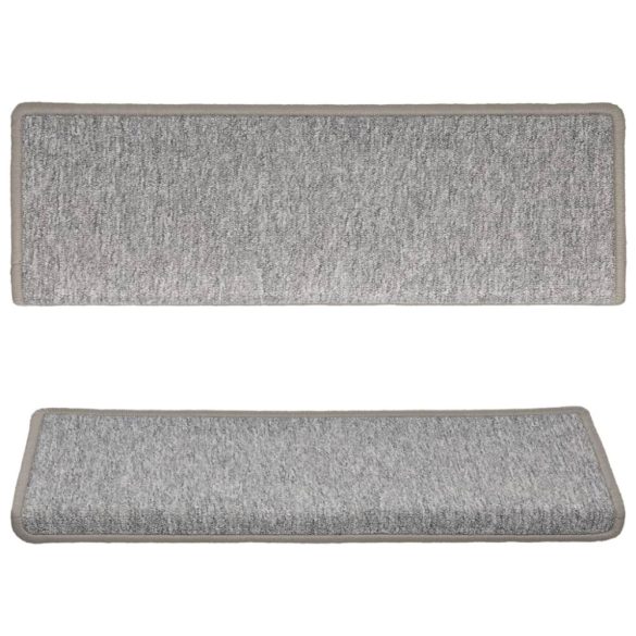 15 db világosszürke lépcsőszőnyeg, téglalap alakú széllel, 65 x 21 x 4 cm