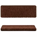 15 db lépcsőszőnyeg, barna, téglalap alakú széllel, 65 x 21 x 4 cm