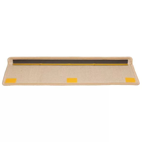 15 db krémszínű lépcsőszőnyeg, téglalap alakú széllel, 65 x 21 x 4 cm