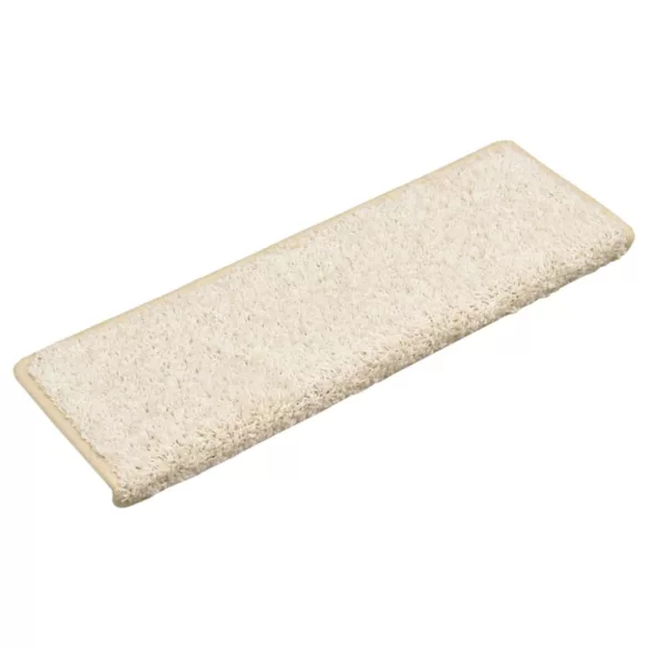 15 db fehér lépcsőszőnyeg, téglalap alakú széllel, 65 x 21 x 4 cm