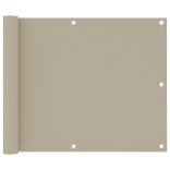 bézs oxford-szövet erkélyparaván 75 x 500 cm