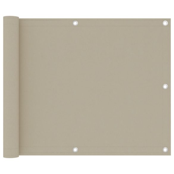 bézs oxford-szövet erkélyparaván 75 x 500 cm