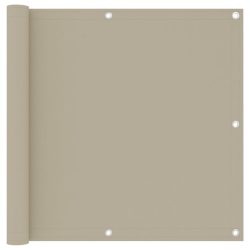 bézs oxford-szövet erkélyparaván 90 x 500 cm