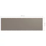 tópszínű oxford-szövet erkélyparaván 120 x 400 cm