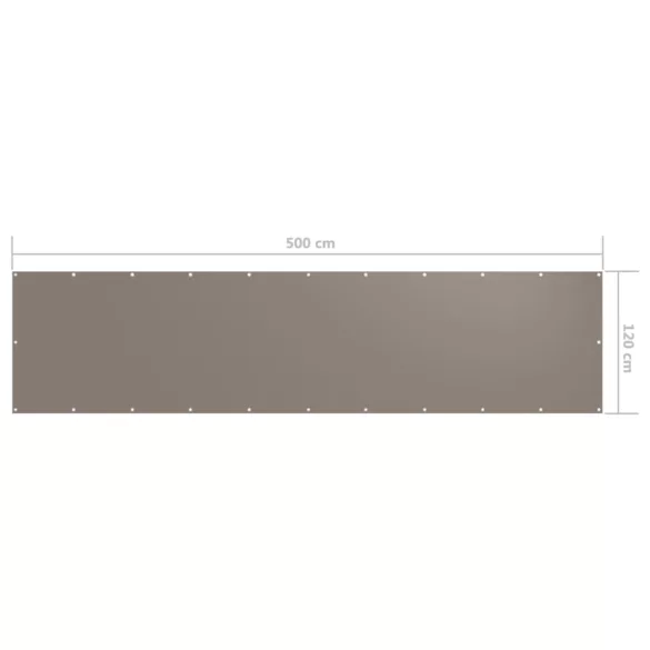 tópszínű oxford-szövet erkélyparaván 120 x 500 cm