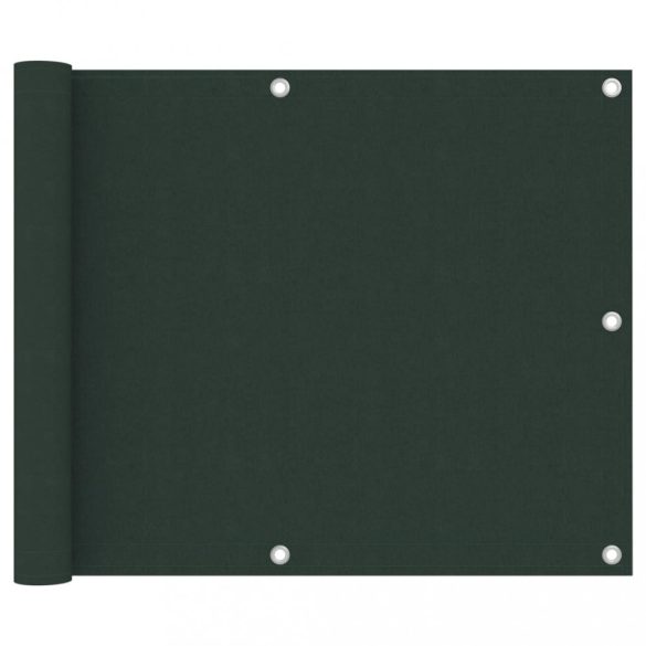 sötétzöld oxford-szövet erkélyparaván 75 x 600 cm