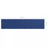 kék oxford-szövet erkélyparaván 90 x 400 cm