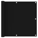 fekete oxford-szövet erkélyparaván 90 x 600 cm