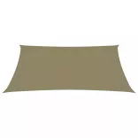 bézs téglalap alakú oxford-szövet napvitorla 3 x 4 m