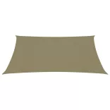 bézs téglalap alakú oxford-szövet napvitorla 3 x 5 m
