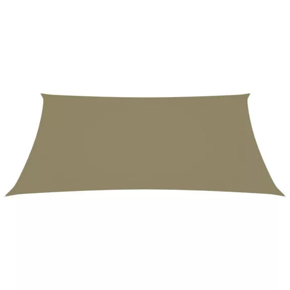 bézs téglalap alakú oxford-szövet napvitorla 3 x 5 m