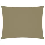 bézs téglalap alakú oxford-szövet napvitorla 5 x 6 m