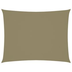 bézs téglalap alakú oxford-szövet napvitorla 5 x 7 m