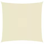 krémszínű négyzet alakú oxford-szövet napvitorla 5 x 5 m