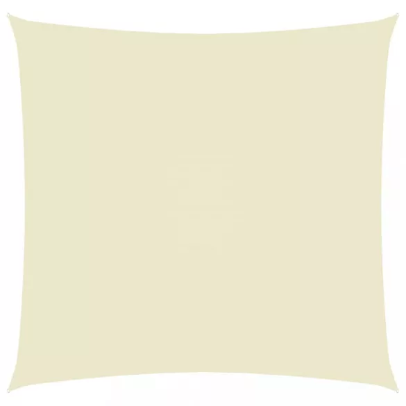 krémszínű négyzet alakú oxford-szövet napvitorla 5 x 5 m