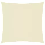 krémszínű négyzet alakú oxford-szövet napvitorla 7 x 7 m