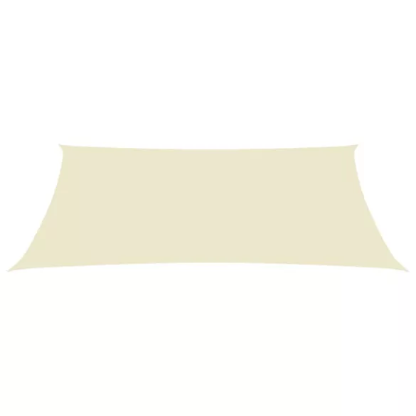 krémszínű téglalap alakú oxford-szövet napvitorla 3 x 5 m