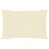 krémszínű téglalap alakú oxford-szövet napvitorla 3 x 6 m