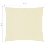 krémszínű téglalap alakú oxford-szövet napvitorla 4 x 5 m