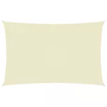 krémszínű téglalap alakú oxford-szövet napvitorla 5 x 8 m