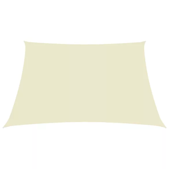krémszínű téglalap alakú oxford-szövet napvitorla 6 x 7 m