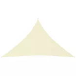 krémszínű háromszögű oxford-szövet napvitorla 3 x 3 x 4,24 m