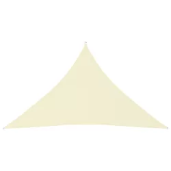   krémszínű háromszögű oxford-szövet napvitorla 3 x 3 x 4,24 m