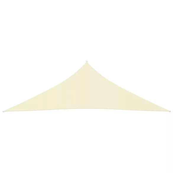krémszínű háromszögű oxford-szövet napvitorla 3 x 3 x 4,24 m