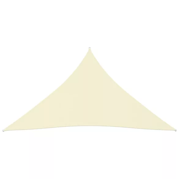 krémszínű háromszögű oxford-szövet napvitorla 3 x 4 x 4 m