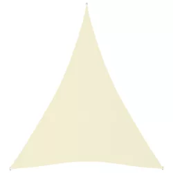   krémszínű háromszög alakú oxford-szövet napvitorla 5 x 6 x 6 m